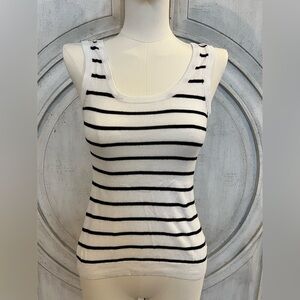 Striped Sleeveless Tank Top- Scoop Back- Cute!